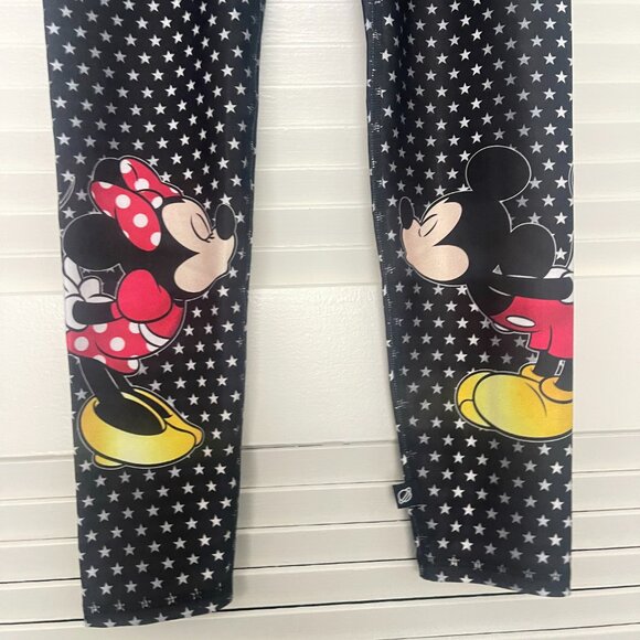 Terez x Disney Black Star Leggings Mickey & Minnie Kissing NWT - Picture 2 of 6